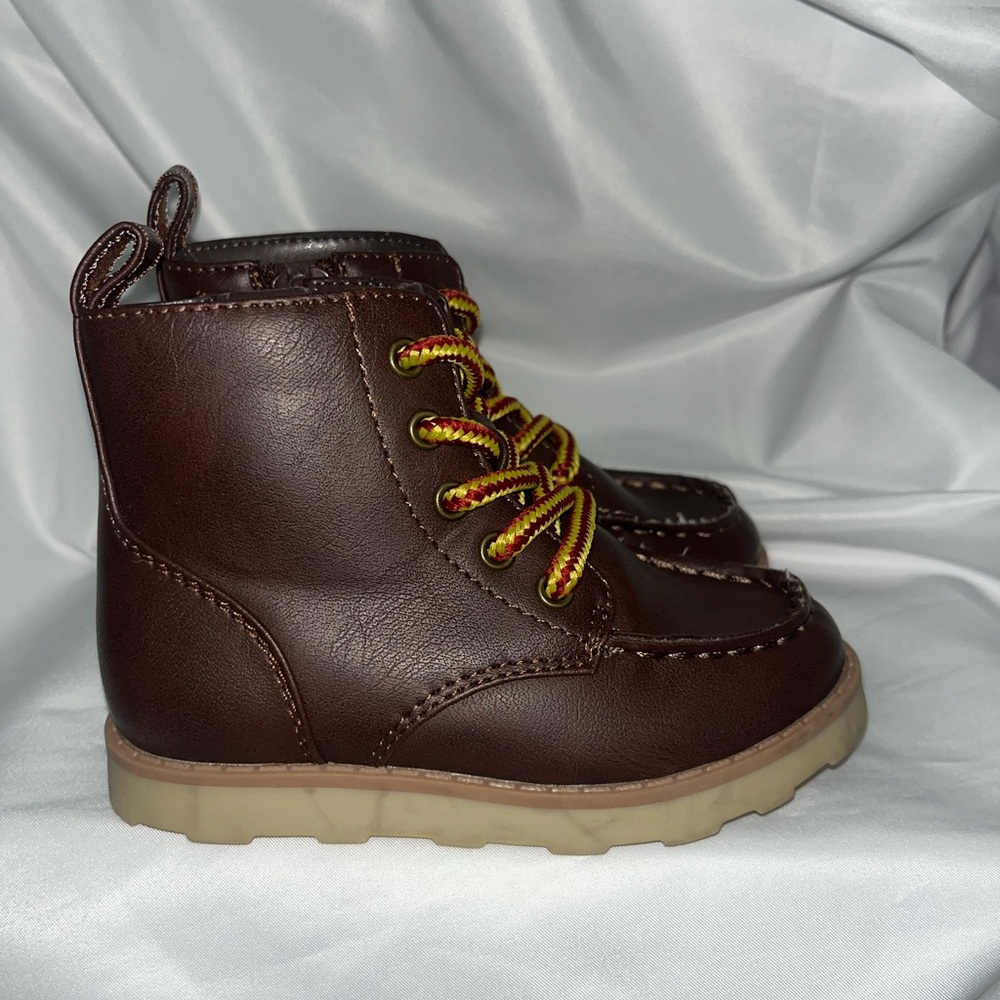 Cat and Jack Brown Leather Kids Boots 7c
